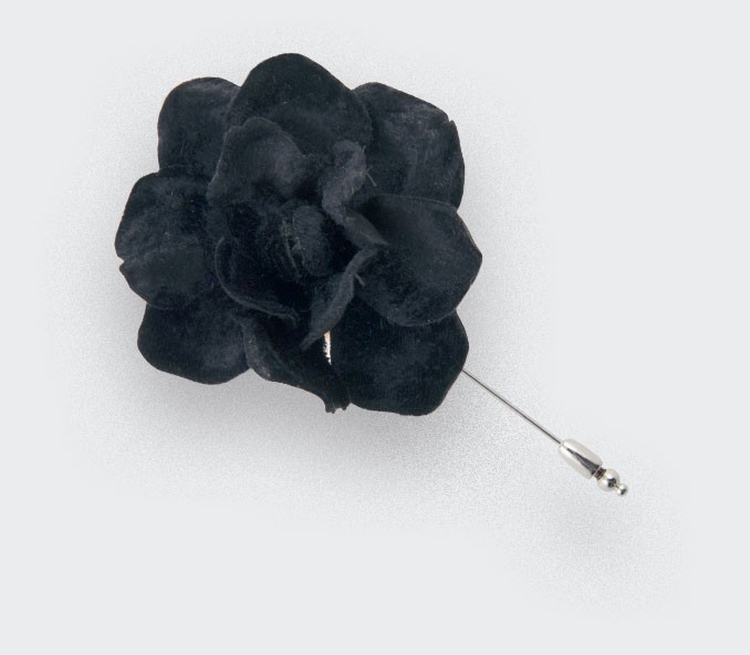Black Velvet Gardenia Lapel Pin - Cinabre Paris Black Velvet Gardenia Lapel Pin - Cinabre Paris