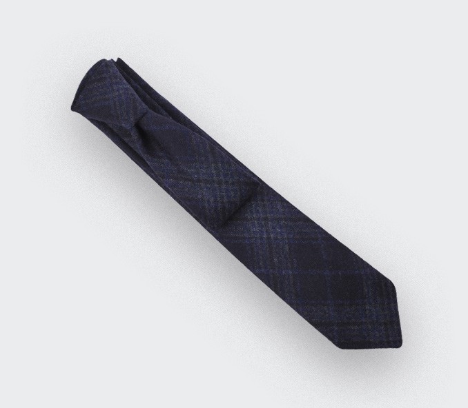 Dark Blue glen plaid tie - cinabre paris Dark Blue glen plaid tie - cinabre paris