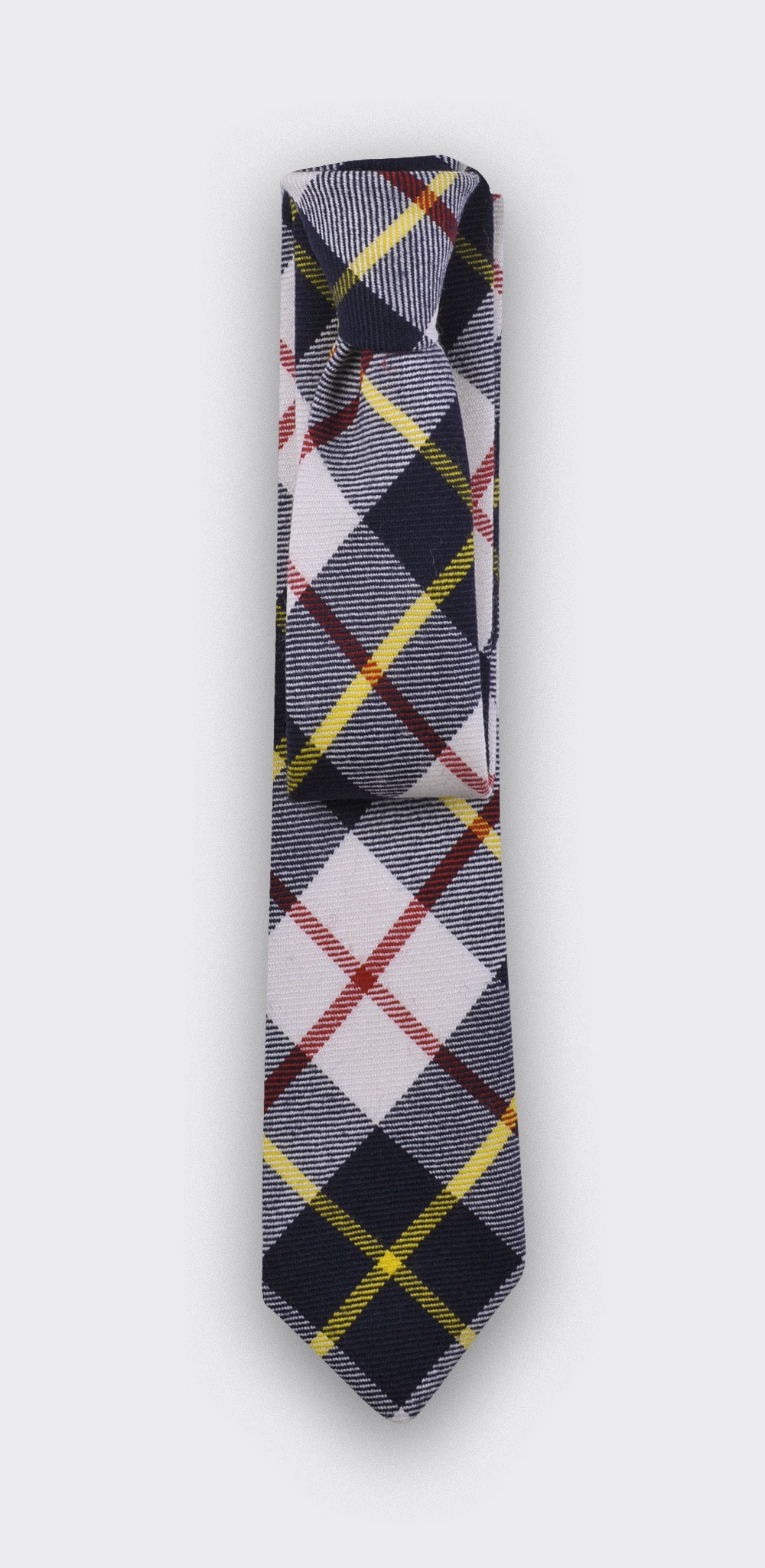 cravate tartan blanc Macrae - cinabre paris