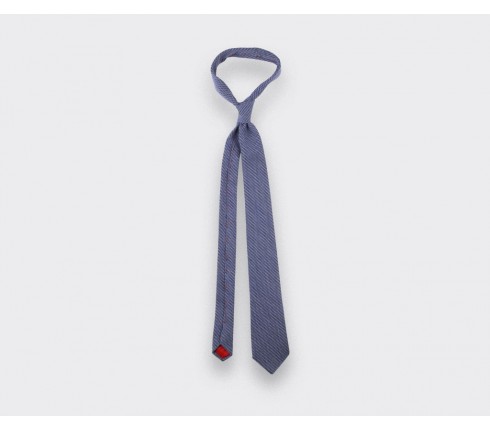 blue bi color herringbone tie - cinabre paris