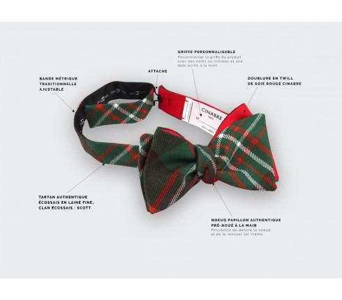 Green scott tartan bow tie