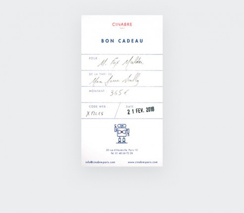 Bow tie - gift card 95euros - Cinabre Paris